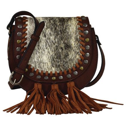 Crossbody Cognac w/Hair On