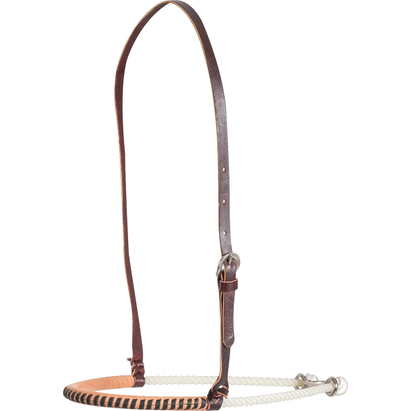 Noseband Single Rope Leather Covered Color Lace Black