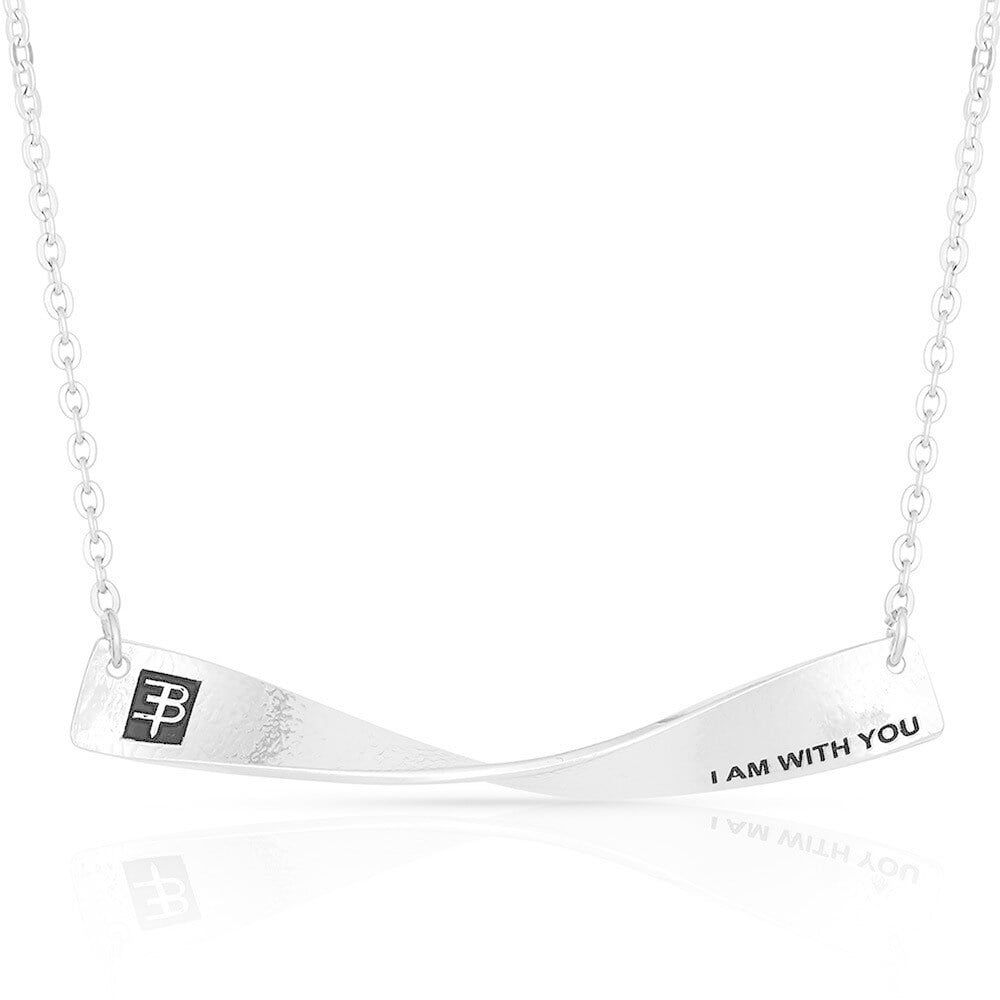 I Am With You Twisted Slim Dog Tag Necklace