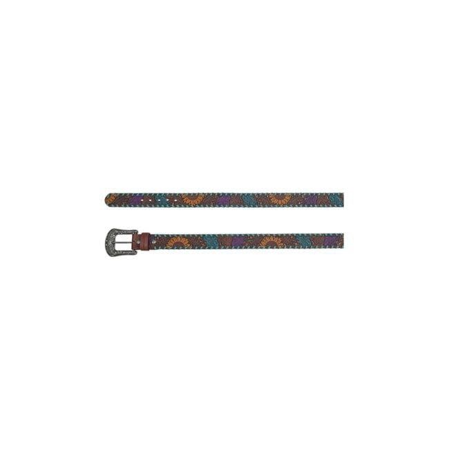 Ladies Leather Belt Multi-Color Floral