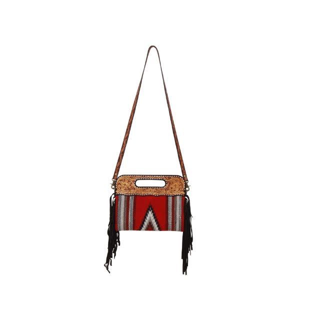 Clutch/Crossbody Bag w/ Brown Suede Fringes