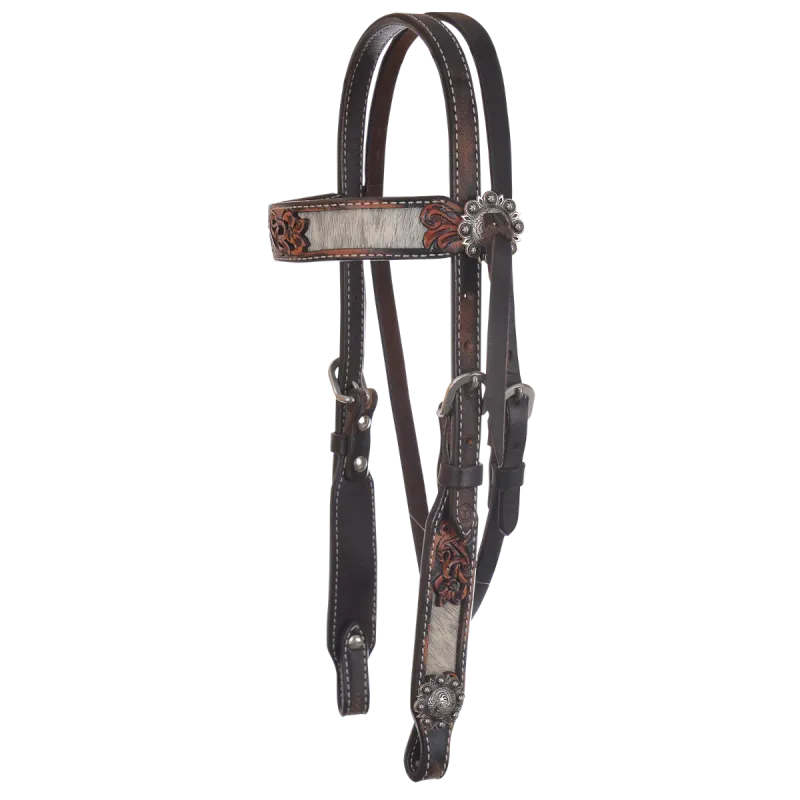 Headstall Pony size 5/8" filigree-brindle