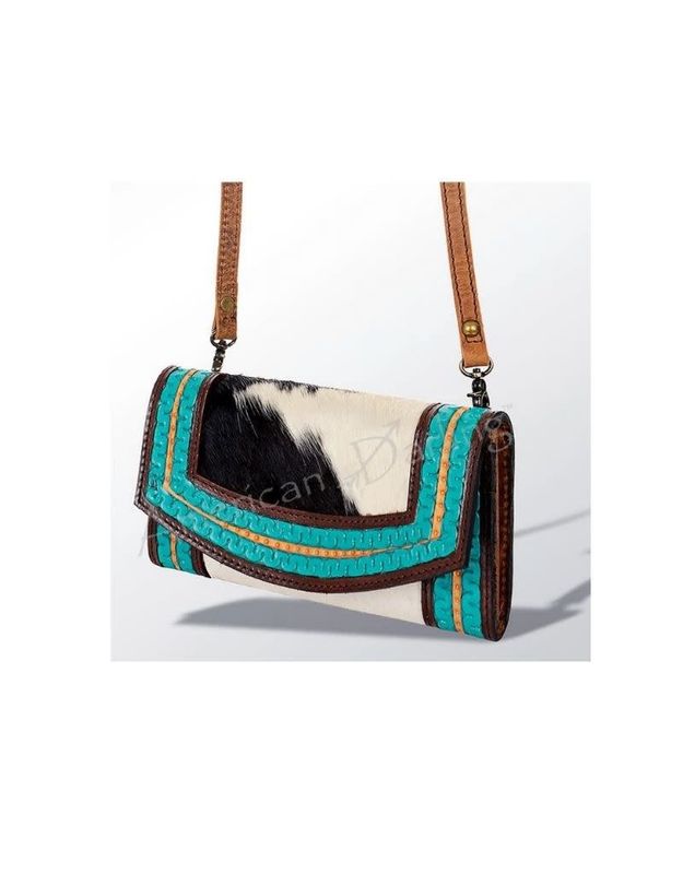 Hide On Hair Turquoise Wallet/Crossbody