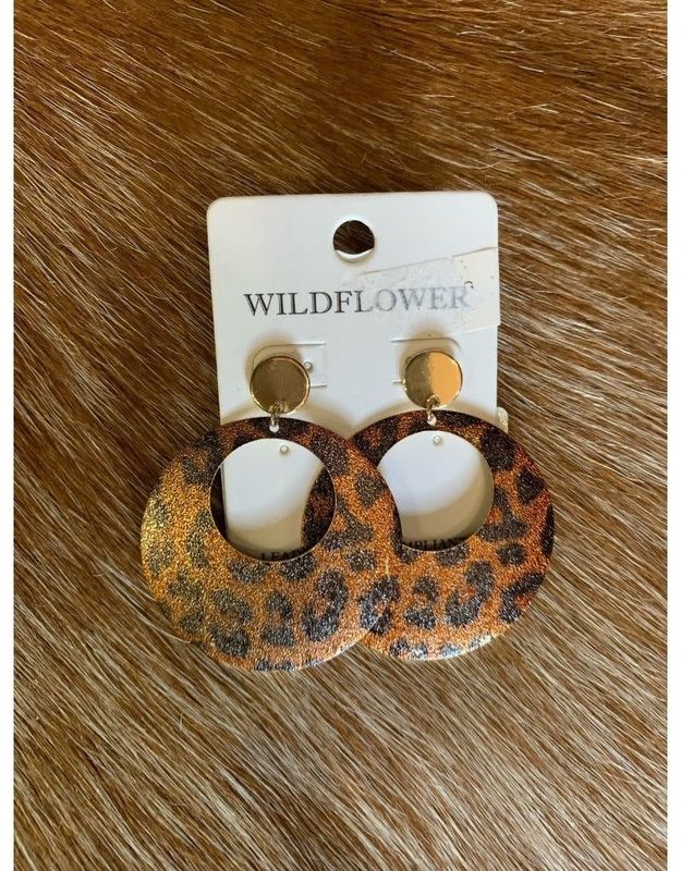 Metal Cheetah Hoop Earrings