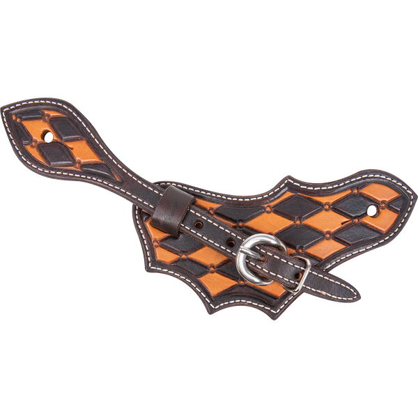 Quilted Tooling Patch Spur Straps