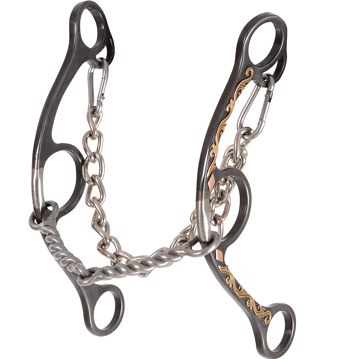 BARREL BIT DIAMOND LONG SHANK TWISTED WIRE SNAFFLE
