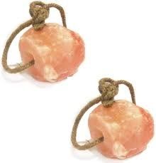 Himalayan Salt Horse lick on a rope  (2.2 lb)