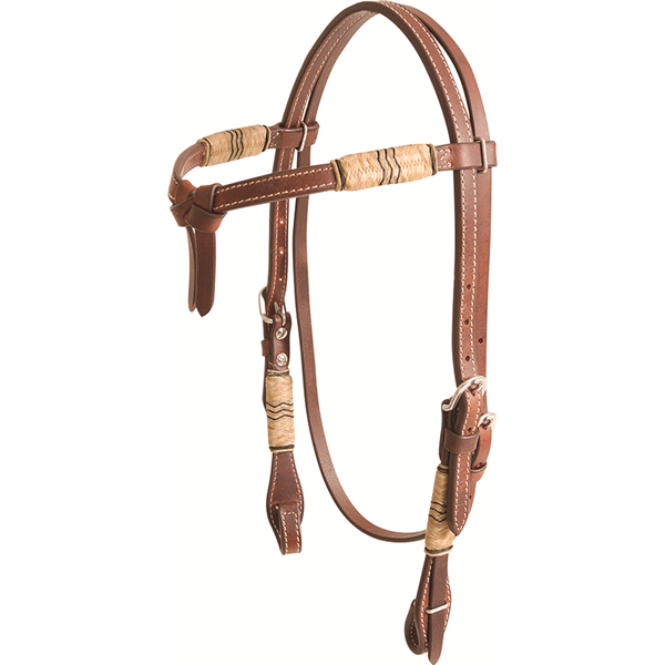 Headstall Tiefront Rawhide Trim