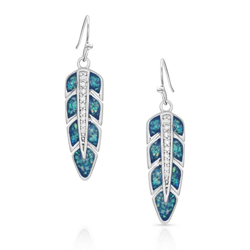 Hawk Feather Opal Earrings