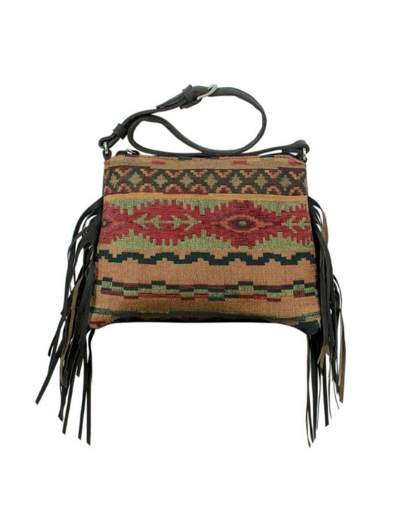 Soft Zip Top Shoulder Hobo w/Fringe