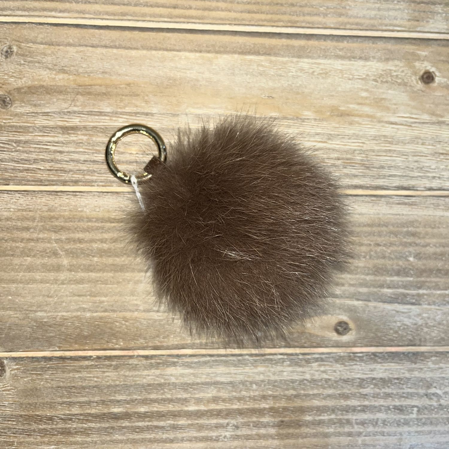 Real Fox Pompom Keychain
