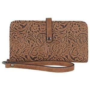 Slim Wallet Weathered Brown w/Tooling Patter