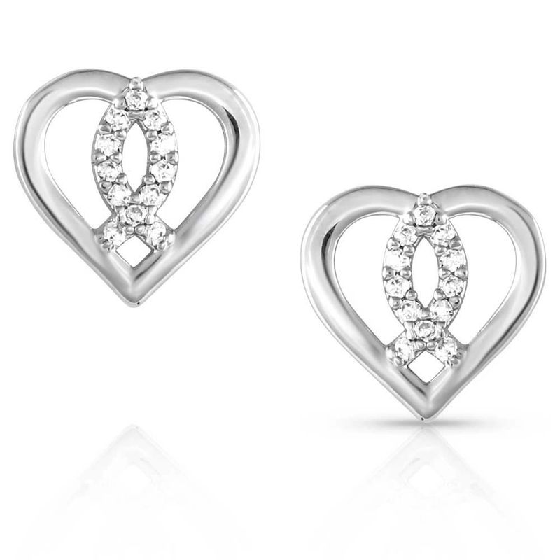 Connected in Faith Crystal Post Earrings