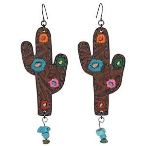 Saguaro Shape w/Embroidery Earrings