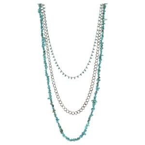 Multi-Layer w/Turquoise Colored Nuggets Necklace