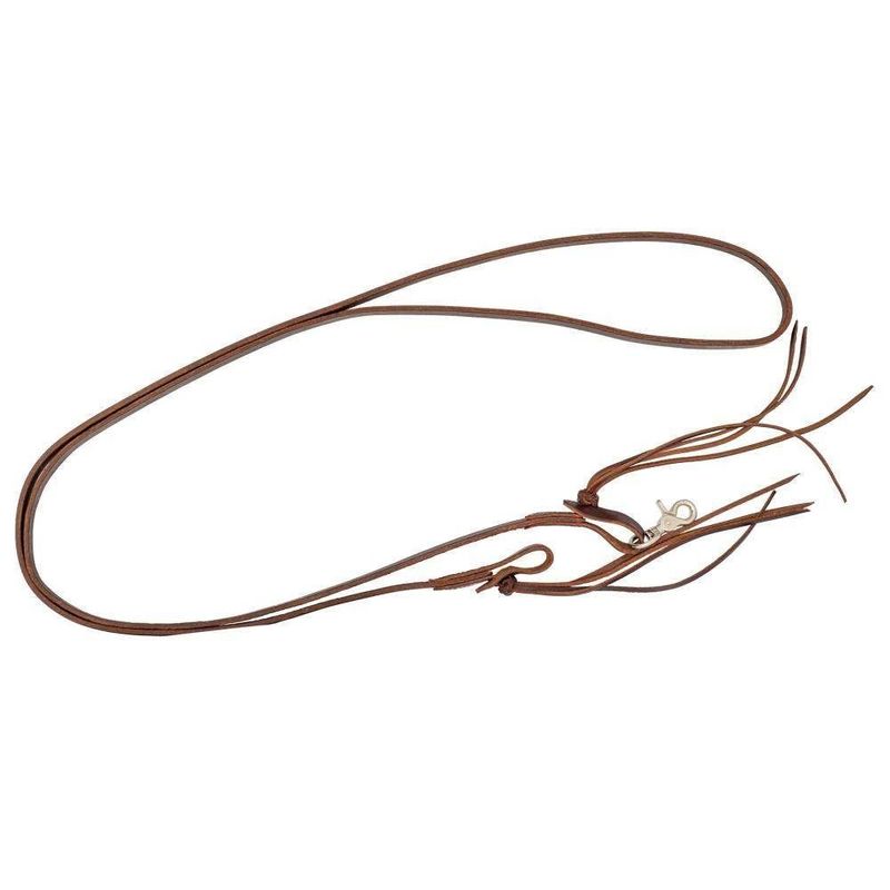 Reins Roping 5/8" Chocolate Harness Leather With Cowboy Knot (4 String)