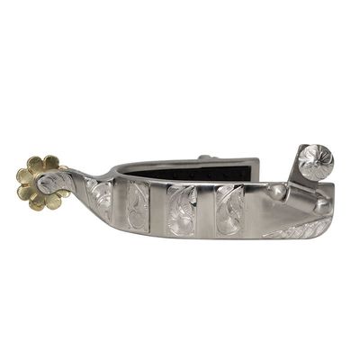 Spur Rubber Inlayed Ss Brushed Roper Large