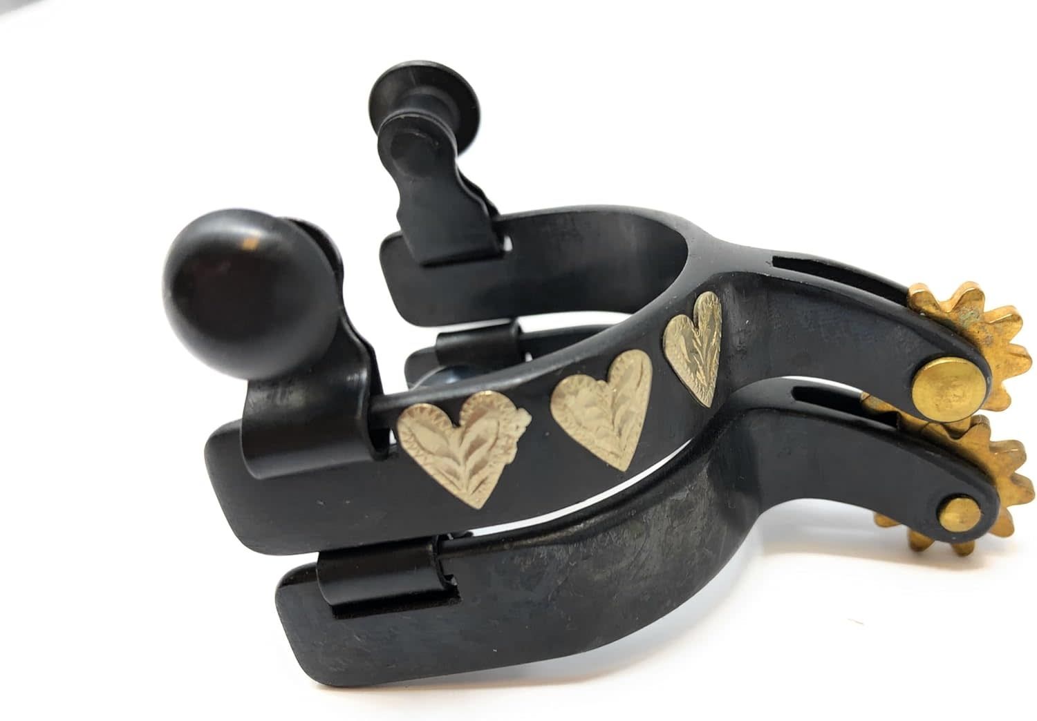 Toddler Black Steel Heart Accent Spurs