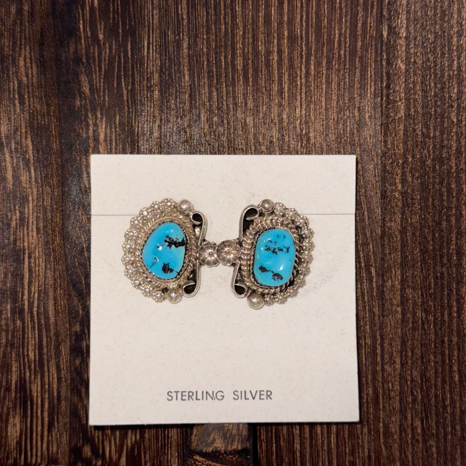 SS Kingman Turquoise Earrings