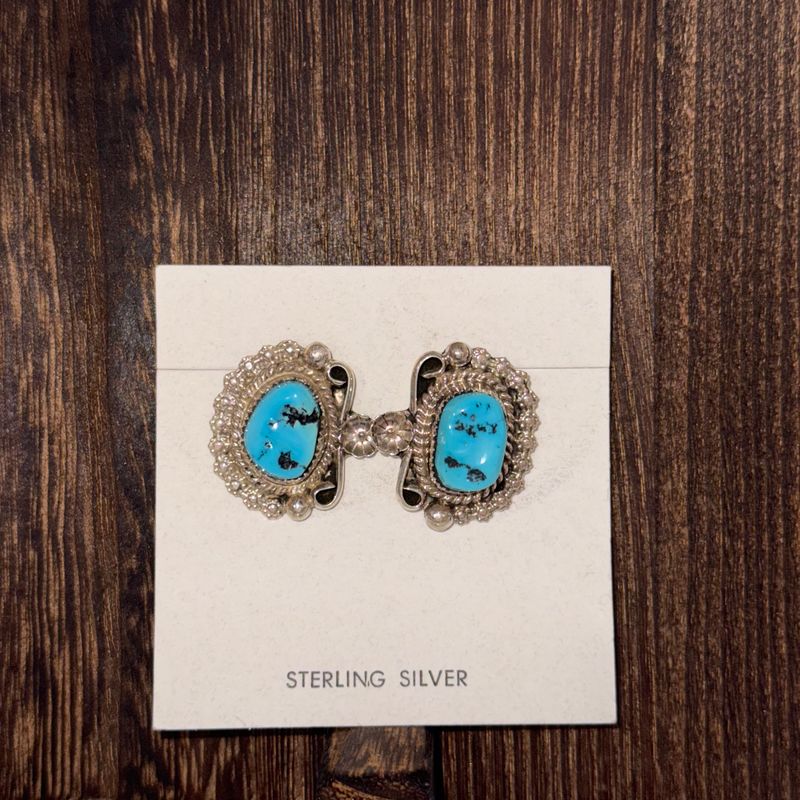 SS Kingman Turquoise Earrings