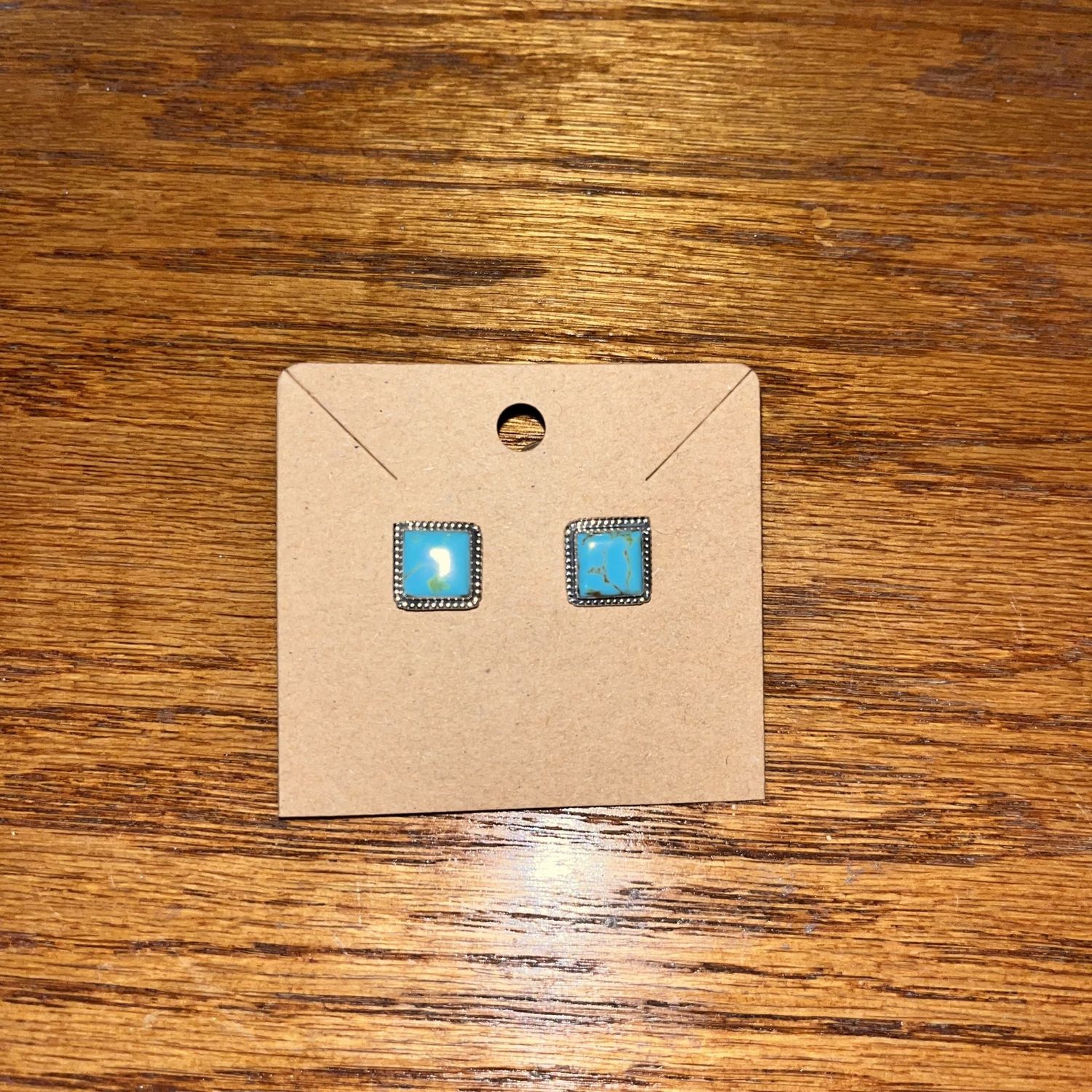 Turquoise Square Studs