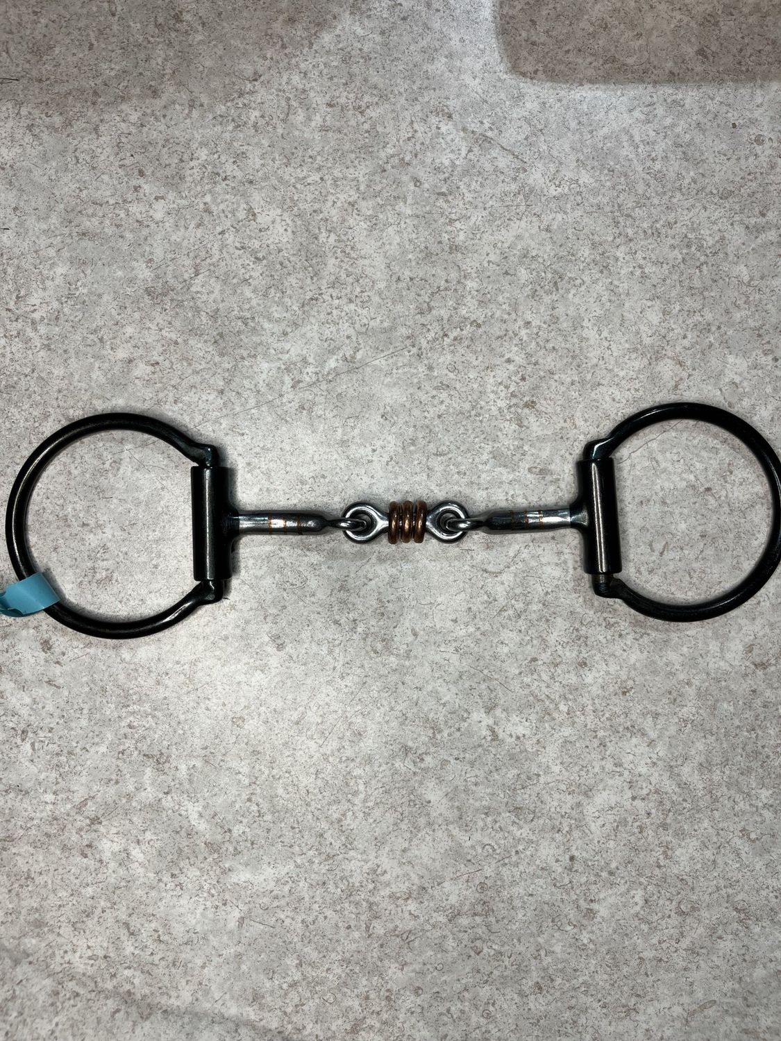 Three Piece Dog Bone w/Copper Rings - D-Ring Snaffle