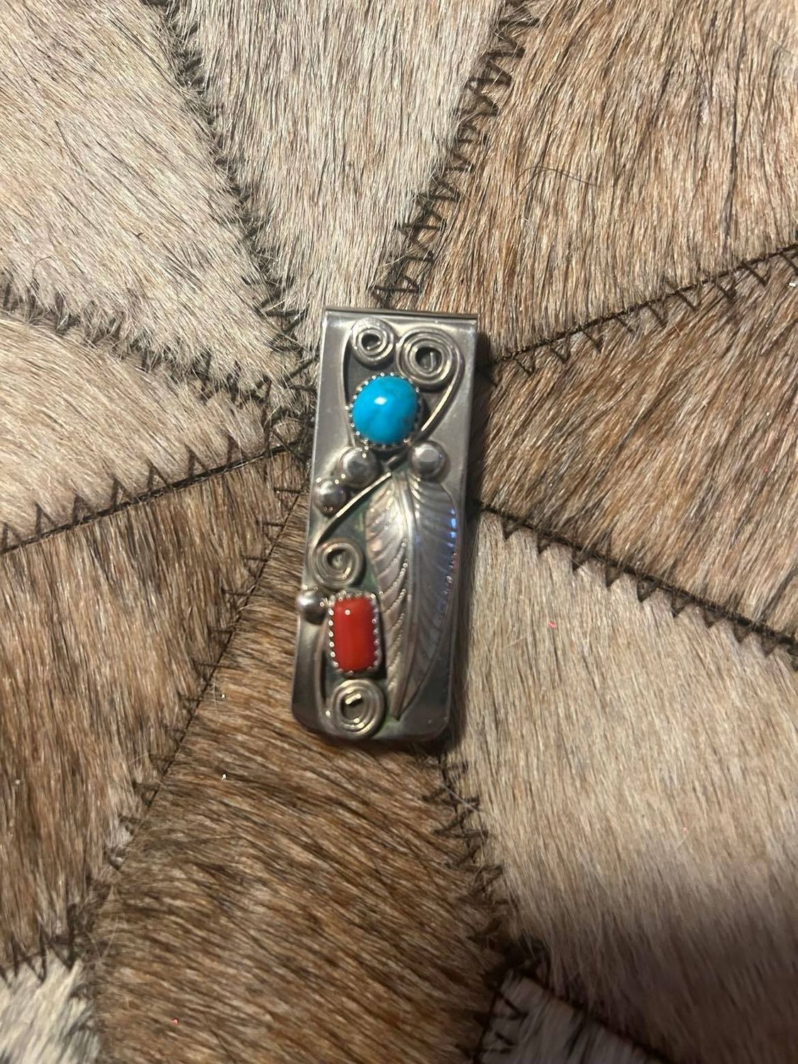 Turquoise/Red Money Clip