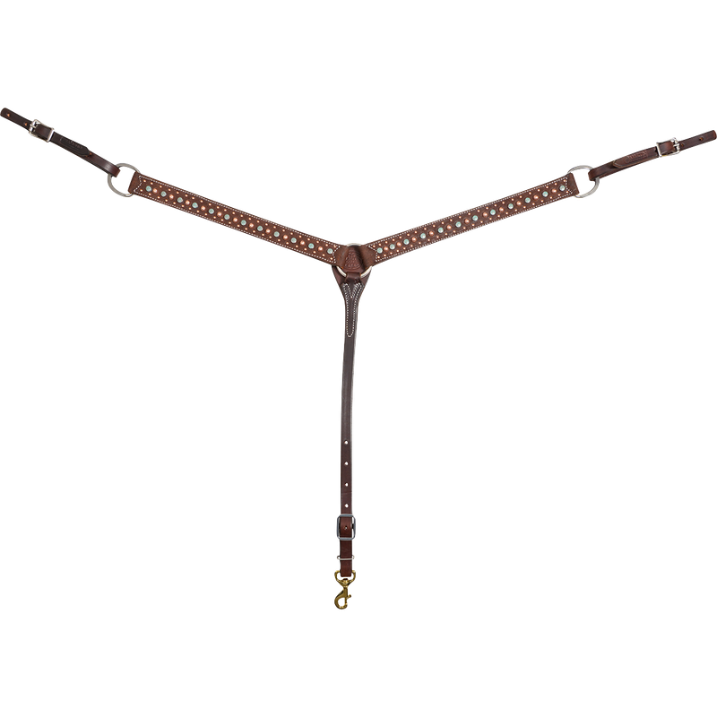 Chocolate Roughout Embossed Floral Spot Breast Collar