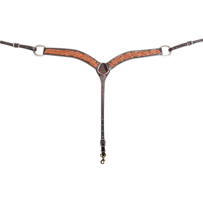 Floral Tooled Dyed 2" Breast Collar