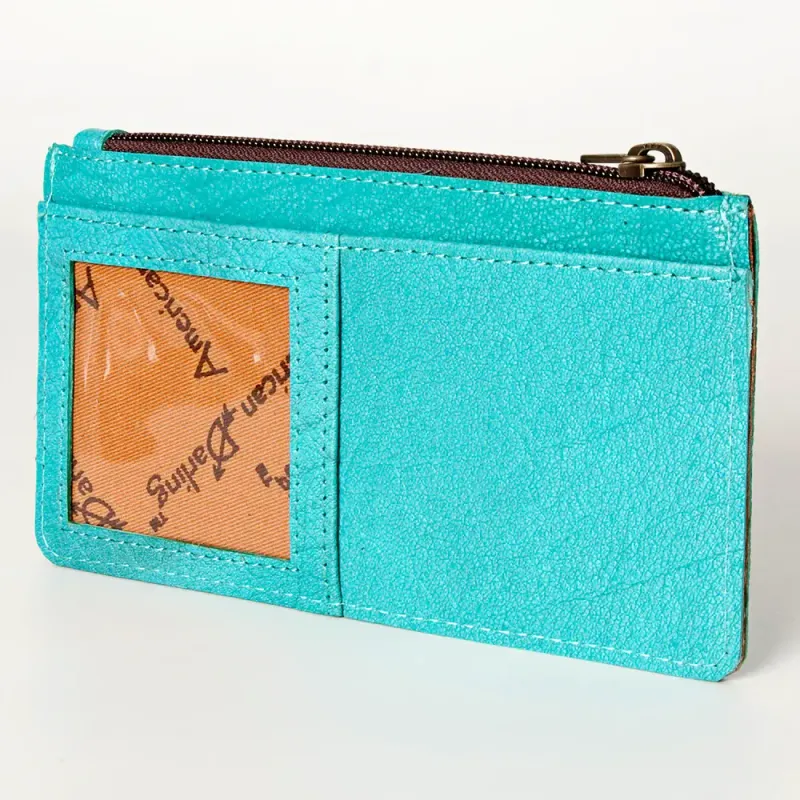 Turquoise Card-Holder Genuine Leather