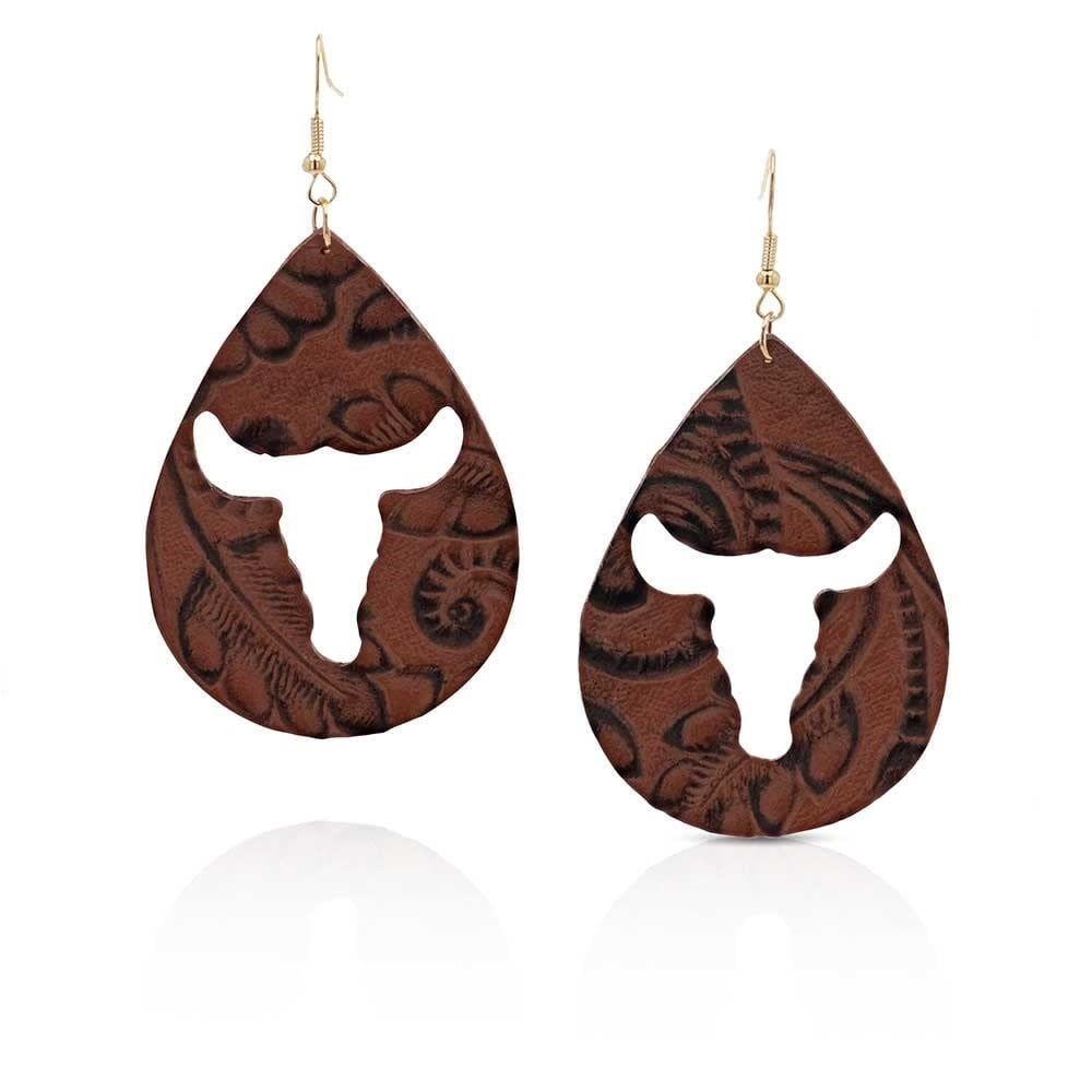 Longhorn Love Leather Attitude Earrings