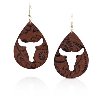 Longhorn Love Leather Attitude Earrings