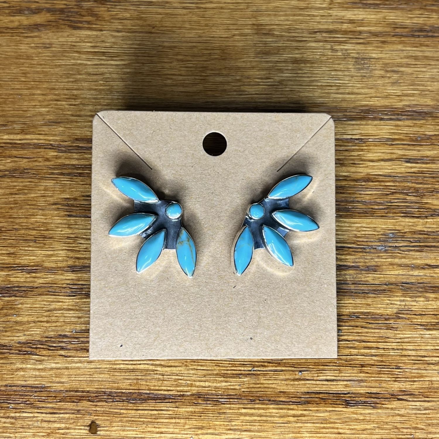 Turquoise Half Flower Earrings