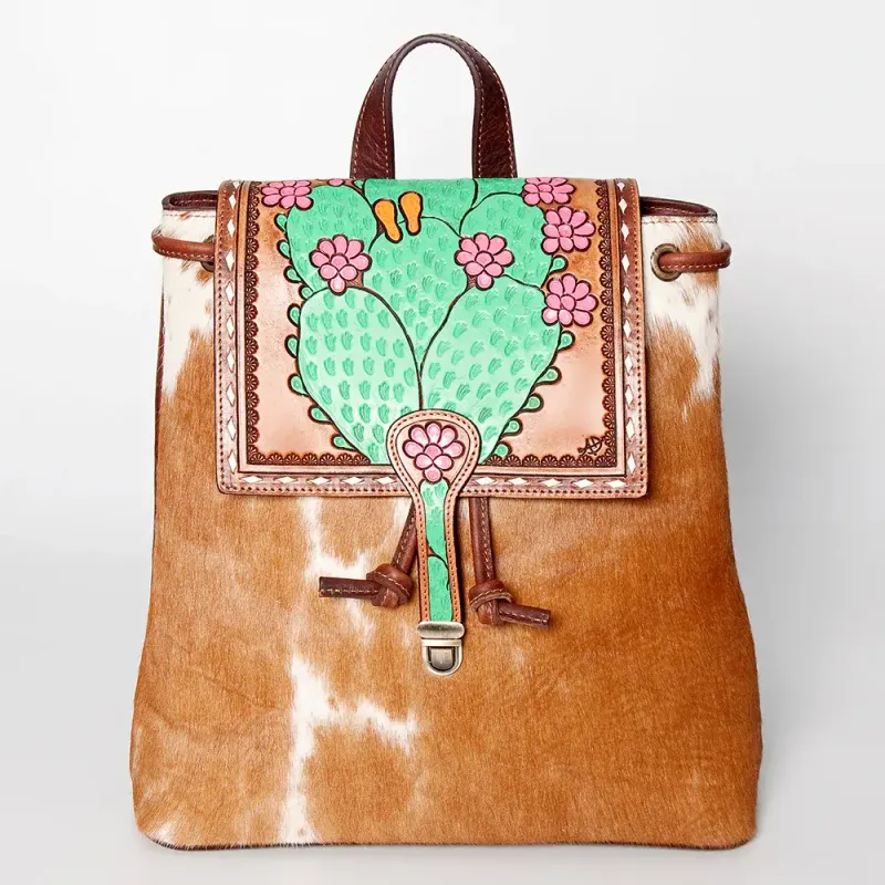 Hair on Cactus Tooled Backpack