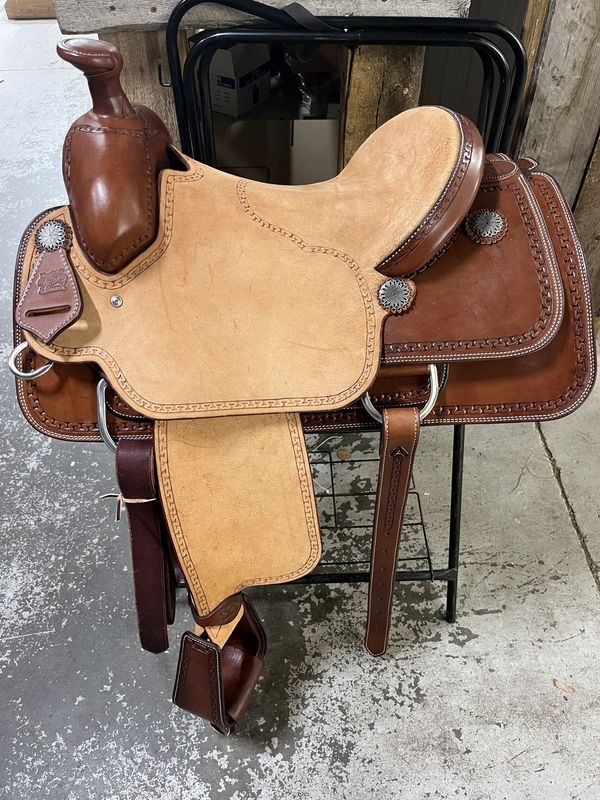 Chocolate SO/RO Team Rope Saddle 15", Celtic Full San Carlos Double Lined &amp; Stitched