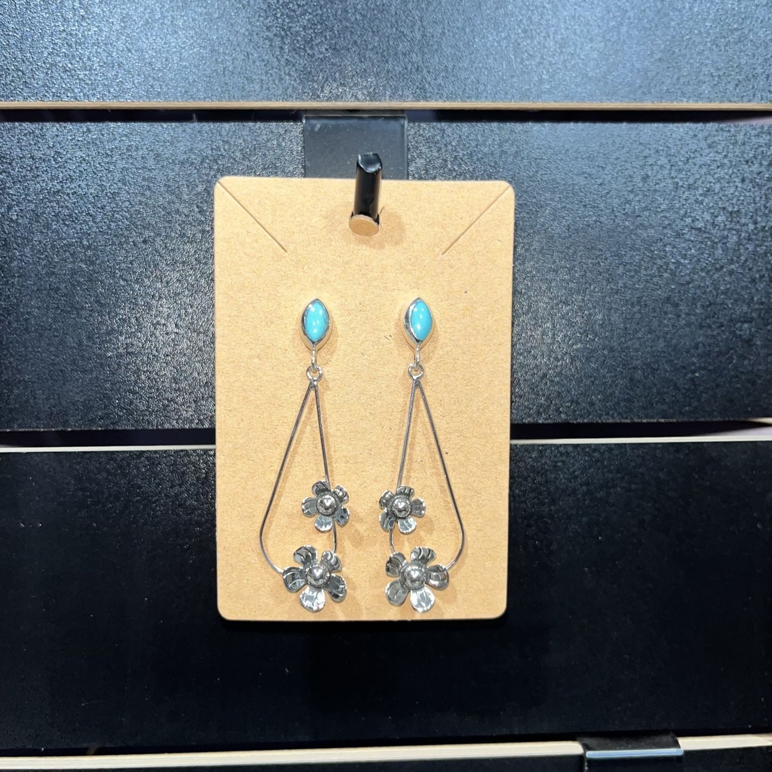 Teardrop Double Flower Post Earrings