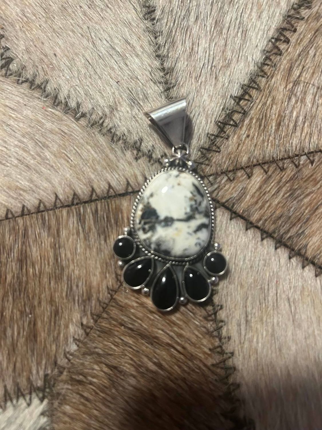 White Buffalo / Black Pendant