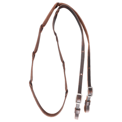 Barrel Reins 5/8" 2 plat Braid Choc Harness