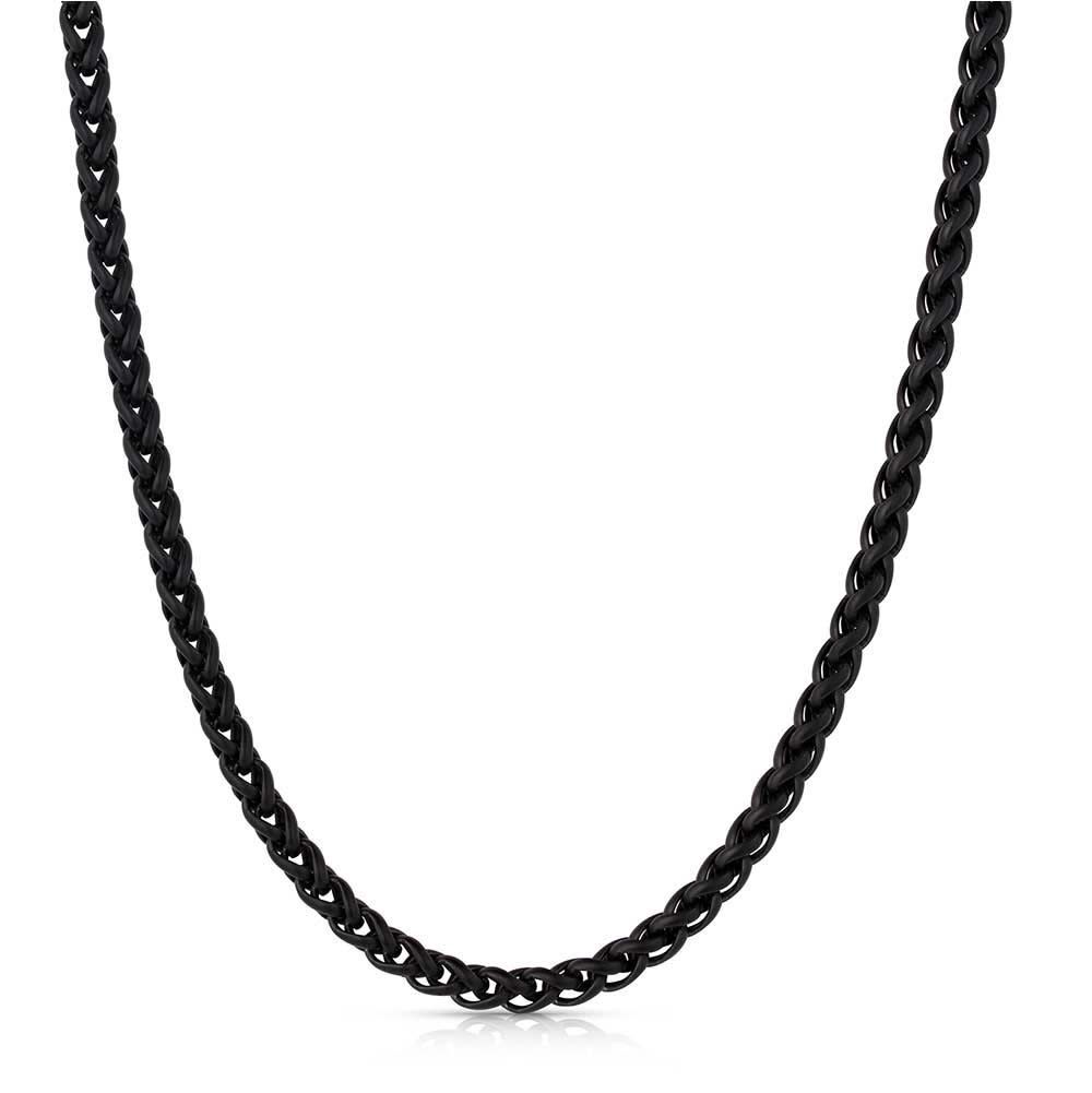 Midnight Onyx Wheat Chain Necklace