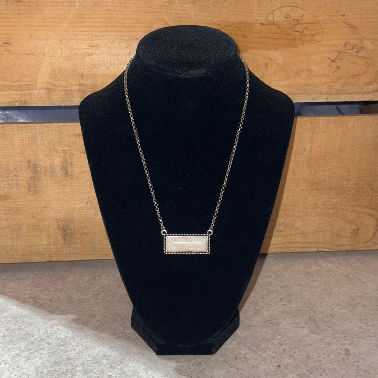 White Bar Necklace