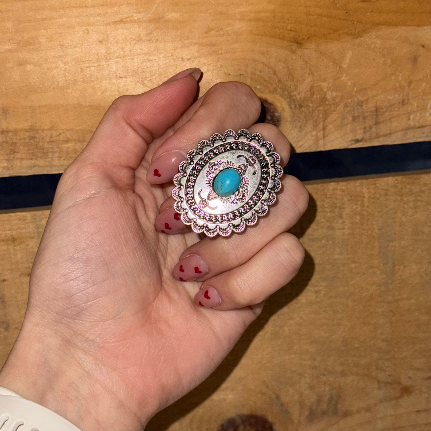 Large Concho ADJ Ring