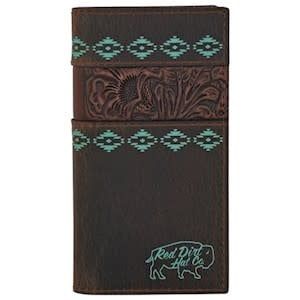 Junior Rodeo Wallet Tooled w/Turq Design