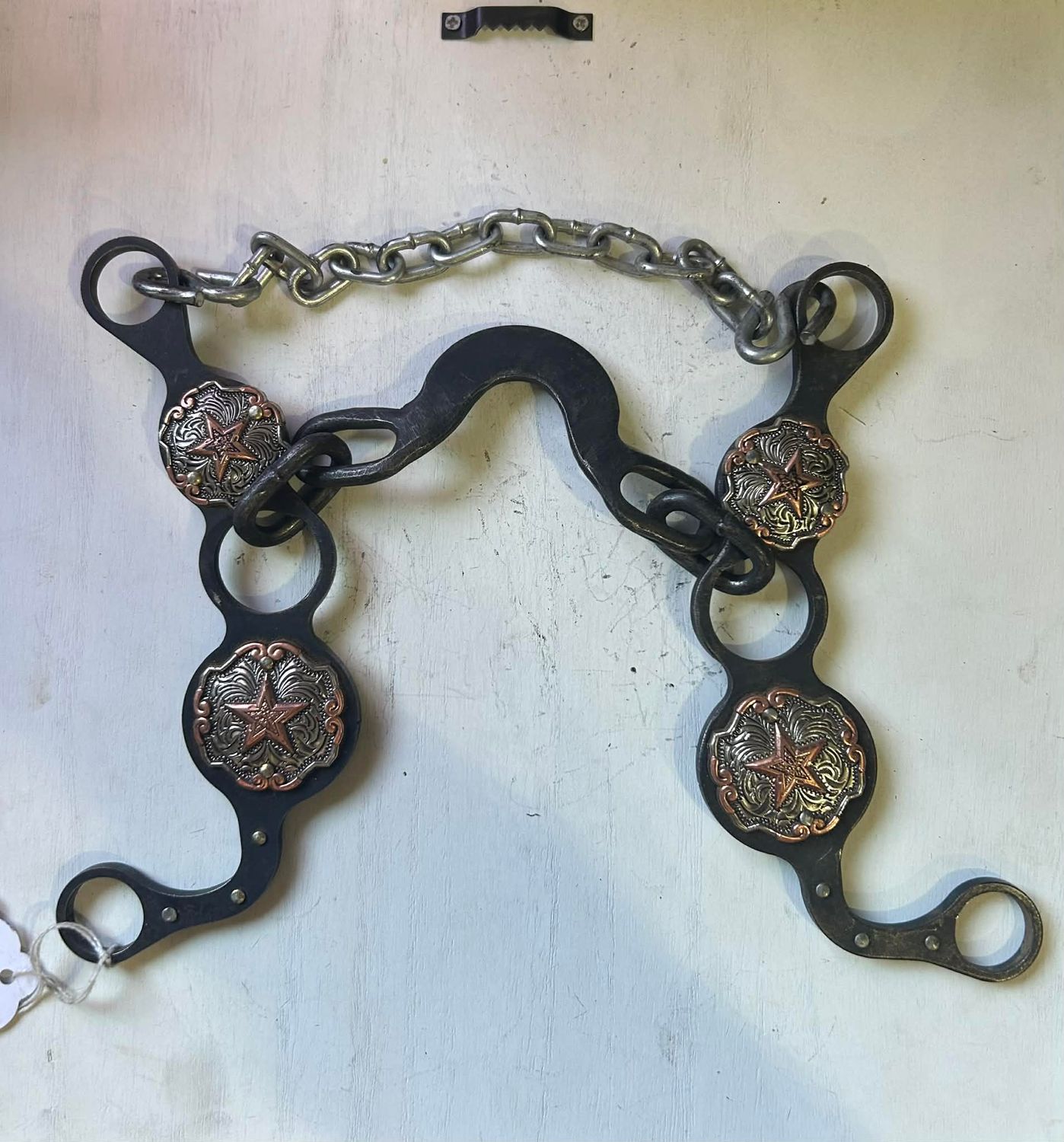 Chain Port Gag Long Flat Star Conchos