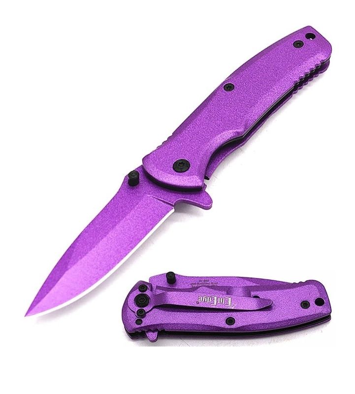 3.5" Pink Stainless Steel Spring Assisted Knife