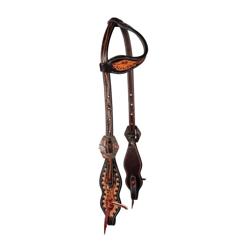 Buskstitched Filigree Single Ear Headstall