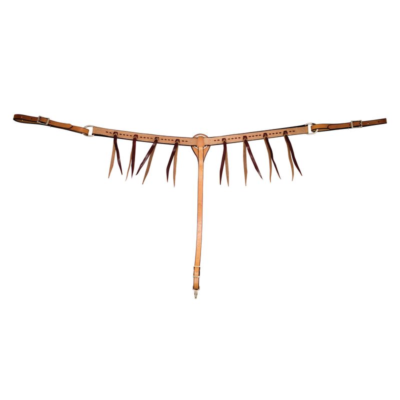 Breast Collar 1-1/4" Golden RO Buckstitch Latigo Strings