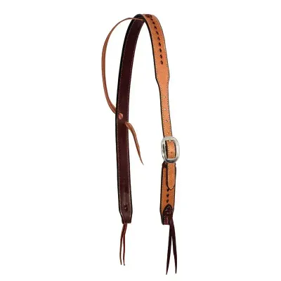 Headstall Slip Ear Cowboy Knot 1-1/4" Roughout Buckstitch