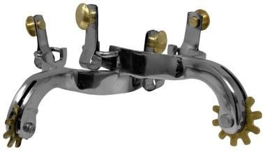 Toddler Stainless Steel Spurs w/Leaf/Brass Rowel