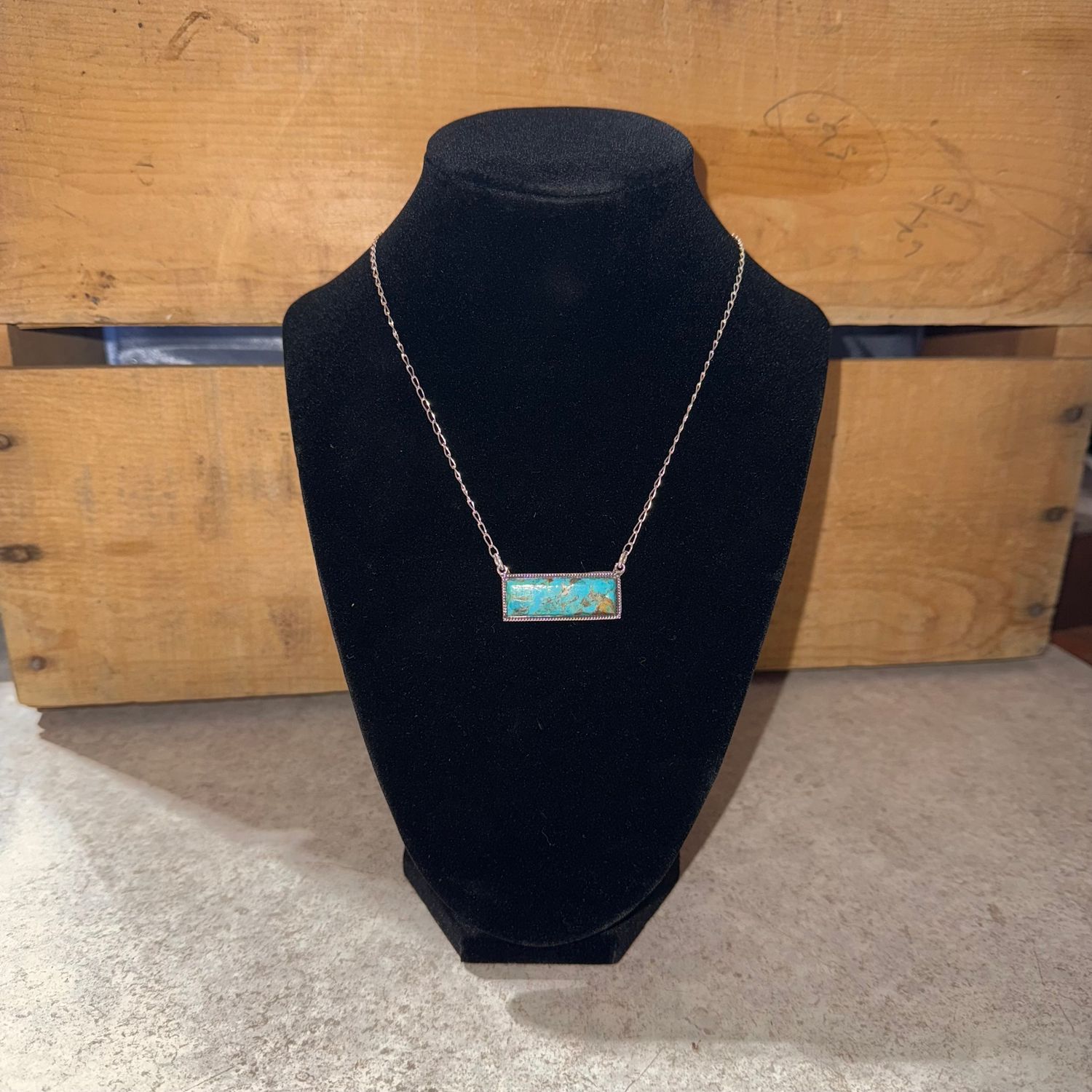 Genuine Turquoise Bar Necklace
