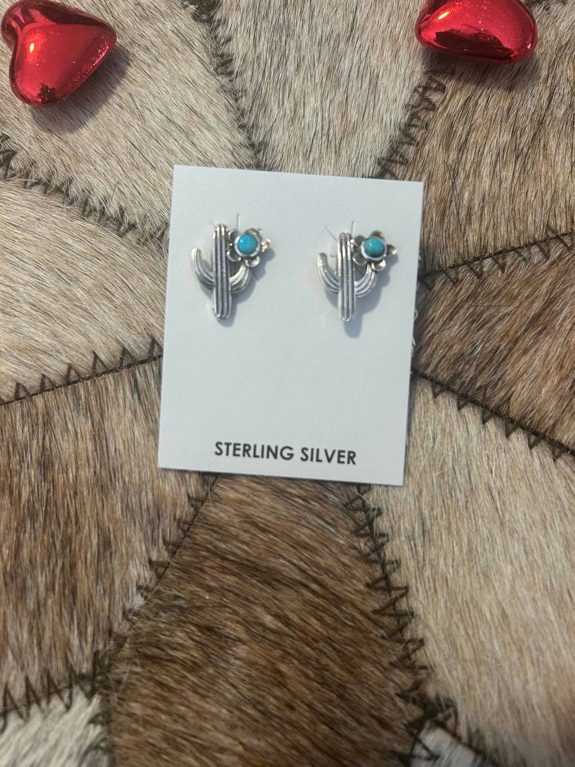 Kingman Turquoise Cactus Earrings